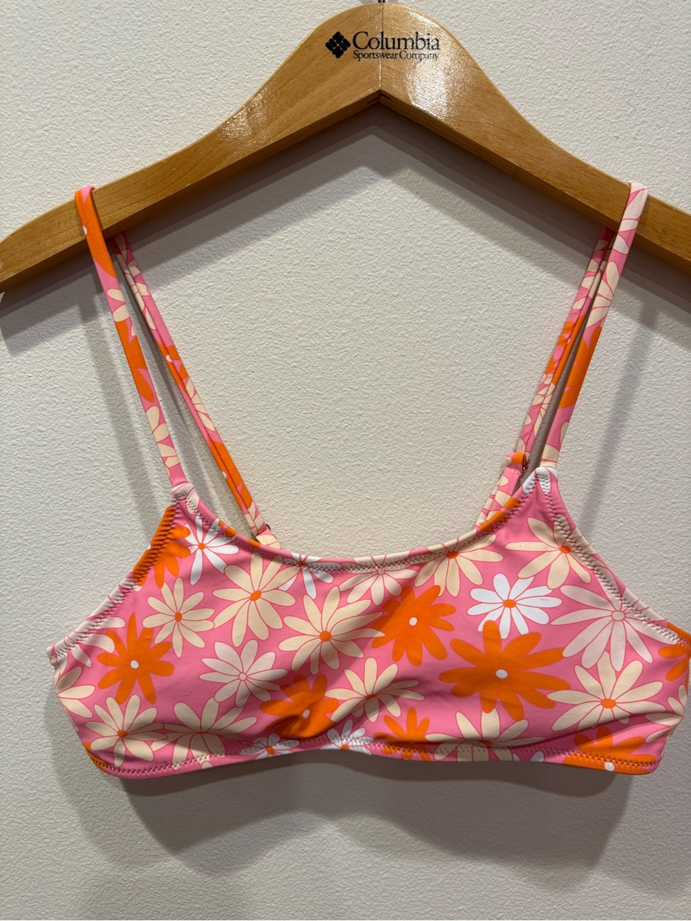 SHEIN Pink & Orange Floral Bandeau Bralette